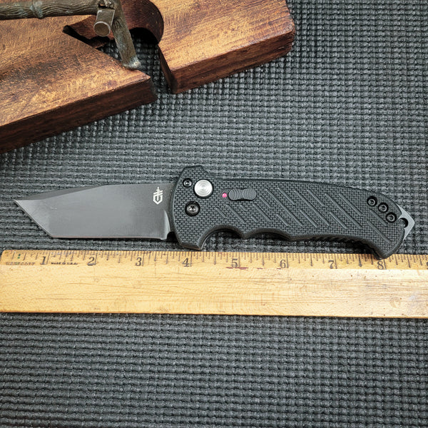 Gerber USA Auto Propel Button Lock Tanto folding knife Blackstone oxid –